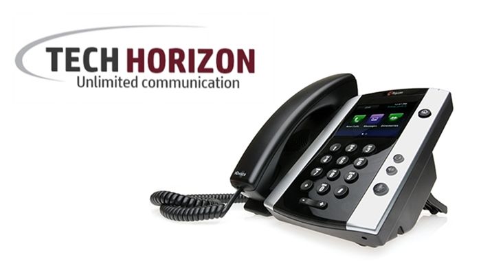 Polycom IP Phone and tech horizon logo
