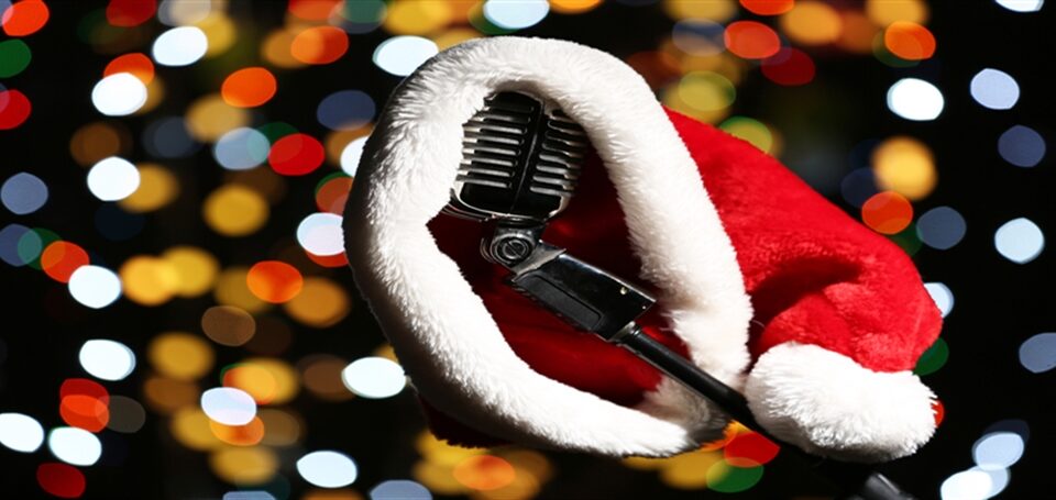 Christmas phone messages microphone christmas hat